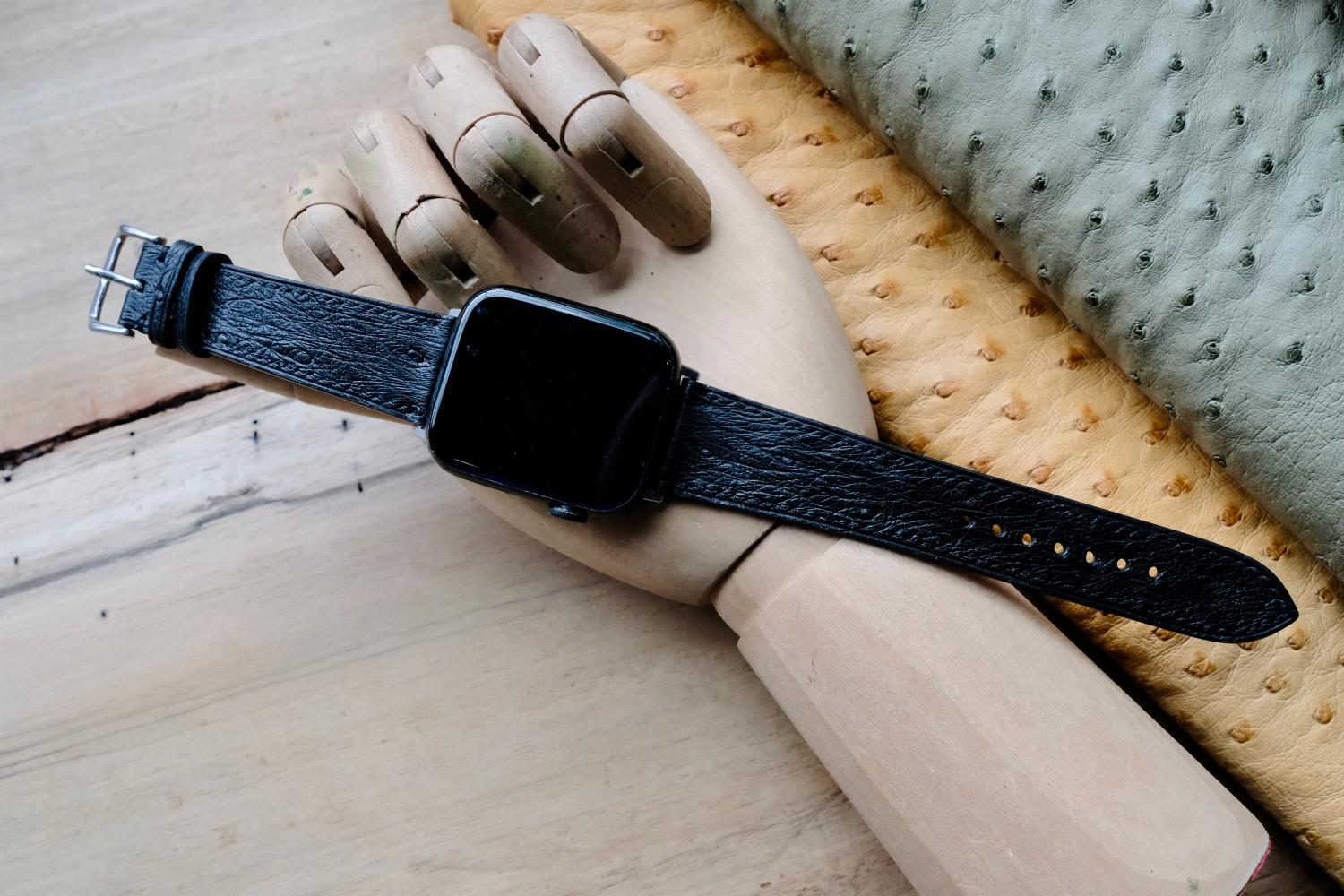 高級革時計ベルトKlein karoo オーストリッチ革時計ベルトアップルウォッチ時計バンド1枚目の画像